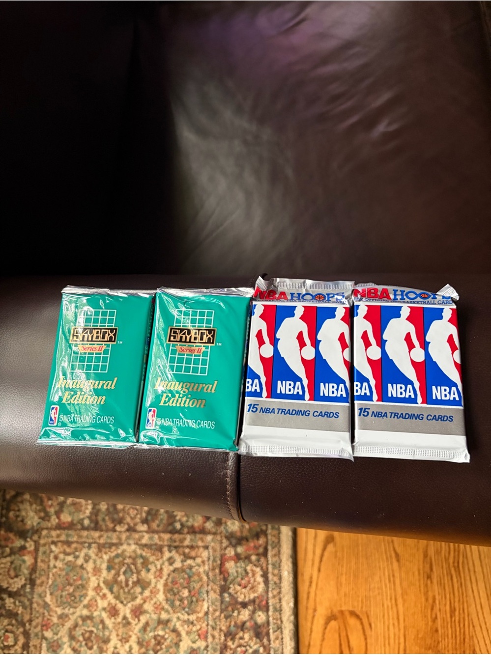 Four Sealed Unopened Vintage Packs of 1990-91 Skybox &NBA Hoops Basketball Cards